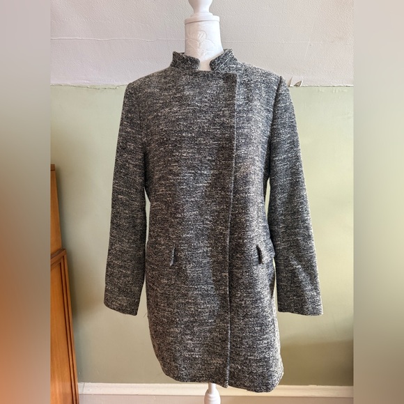 Zara Jackets & Blazers - Zara Basics Black/White Tweed Long Blazer